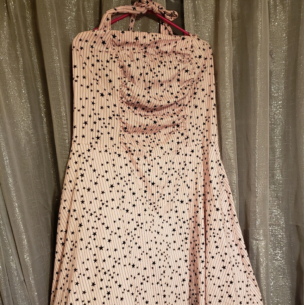 Torrid Vintage Pink Star Halter Dress